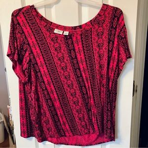 Cato Hot Pink Geometric Print Tunic